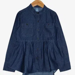 Kiddopanti Kids Indigo Printed Shirt Style Top-image-47