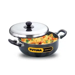 Hawkins Black & Silver Hard Anodised 22.7 cm Non-Stick Multipurpose Pan With Lid (3 L) - Set of 1-4
