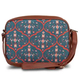 ZOUK Blue Printed Small Cross Body Bag-60