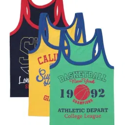 Bodycare Kids Multicolor Cotton Printed Vest (Pack of 3)-picture-20