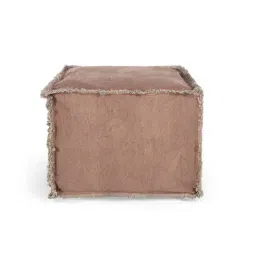 Home4U Lucas Brown Cotton Jute Pouffe-image-71
