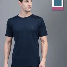 Force NXT Blue & Green Regular Fit Sports T-Shirt - Pack Of 2-image-95