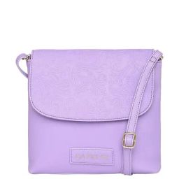 Caprese Avalon Lilac Faux Leather Textured Sling Handbag-image-21