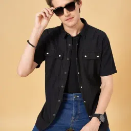 YU by Pantaloons Black Cotton Regular Fit Shirt-image-42