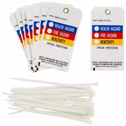 BRADY Black Blue Red Yellow Rectangle Tag 5-3/4 inch, 9K962 (Pack of 25)-61