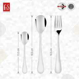 FnS Victoria Silver Stainless Steel Cutlery - Set of 18 image 4