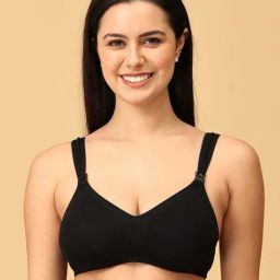 The Mom Store Black Cotton Comfort Fit Maternity Bra-image-67