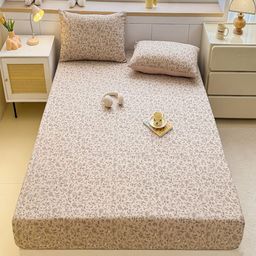 JC HOME Off white Floral 140 TC Cotton King Size Bedsheet Set - 1.80 x 2.00cm-picture-34