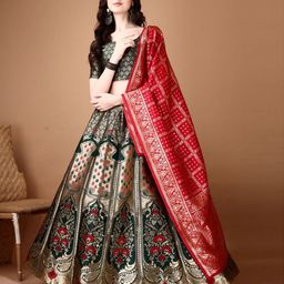 SWAMI STUDIO Ready to Wear Lehenga & Unstitched Blouse With Dupatta-picture-16