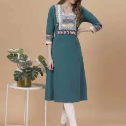 Fantasia Rama Green Cotton Kurta-picture-38