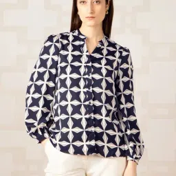 Van Heusen Navy Polyester Printed Shirt-picture-18