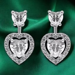 crash.club By CKC 925 Silver Sterling Silver Radiant Heart Drop Earrings-image-43