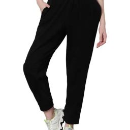 Omtex Black Mid Rise Sports Track Pants-image-89