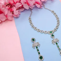 VATSALYA creation Rhodium-Plated Artificial Stones Alloy Jewellery Set-image-15