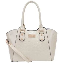Pierre Cardin Beige Textured Satchel Handbag-23