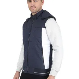Monte Carlo Navy Regular Fit Colour Block Hooded Jacket image 3