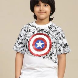 Kidsville Boys White Cotton Printed T-Shirt-image-65