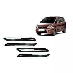 Auto Pearl Plastic & Silver Plated Car Bumper Guard for Maruti Suzuki Zen Estilo Black/Silver (Pack of 4 Pcs)-37