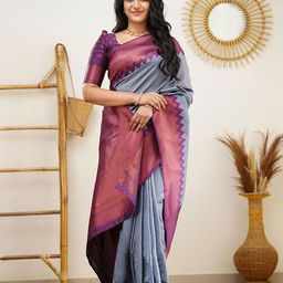 KALINI Woven Design Silk Blend Banarasi Saree-image-30