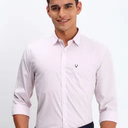 Allen Solly Men Spread Collar Micro Ditsy Printed Cotton Slim Fit Formal Shirt-image-40