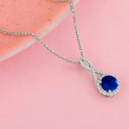 GIVA 925 Silver Blue-maze Pendant with Link Chain for Women & Girls-image-70