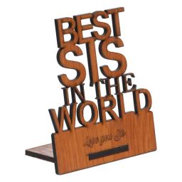 eCraftIndia Brown Wood Best Sister In The World Showpiece-40