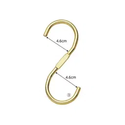 AS ONE Steel Display Hook W6.3 cm×H15 cm×Φ7 mm Size Steel Gold Plated Gold, 61-198-7-3 (Set of 5 pcs)-83