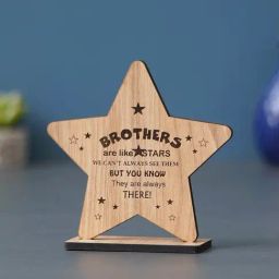 eCraftIndia Brown Wood Star Design Brothers are like stars Showpiece-41