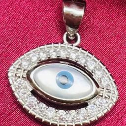 Arte Jewels 925 Sterling Silver Cz Stone With Evil Eye Pendant For Women-image-58