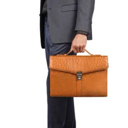 Hidesign Atelier Bartoli 04 Tan Leather Textured Messenger Bag-image-56