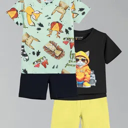 HELLCAT Boys Pack Of 2 Printed Short Sleeves T-shirt With Shorts-image-77