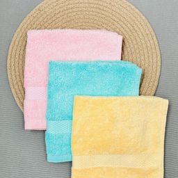 Triani Pink & Blue 3 Pieces 450 GSM Anti-Microbial Face Towels-9