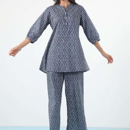 CRAFIQA Printed Pure Cotton Top With Trousers Co-Ords-picture-1