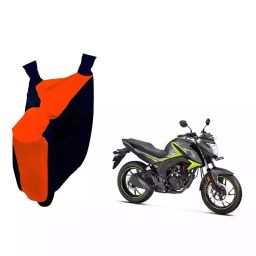 Auto Pearl Waterproof Two Wheeler Cover For Honda CB Hornet 160R (Orange & Blue)-image-91