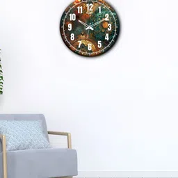 OLIVE TREE Green & White Printed Wood Wall Clock-image-63