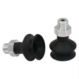 Schmalz 25 mm Nitrile Rubber 1.5 Bellows Suction Cup with Optimal Adaptation, FSGA 25 NBR-55 G1/8-AG-15