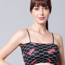 PrettyCat Black & White Typography Bralette Bra Lightly Padded-image-4