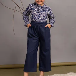 Budding Bees Girls Cotton Printed Basic Jumpsuit-12