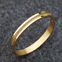 VAMA Gold-Plated Stainless Steel Bangle-Style Bracelet-41