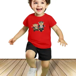 MGRS Unisex Kids Printed T-shirt with Shorts-3
