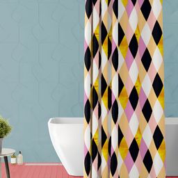ArtzFolio Black and White Geometric Printed Waterproof Shower Curtain-53