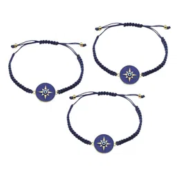 SALTY Set Of 3 Evil Eye Protector Rakhis With Greeting Card & Roli Chawal image 5