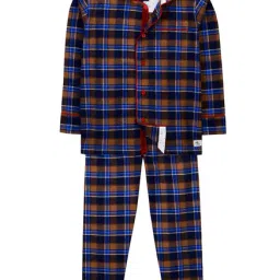 Cherry Crumble by Nitt Hyman Kids Multicolor Checkered Madras Check Nightsuit-image-89