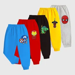 Marvel by Miss and Chief Boys Pack Of 5 Printed Joggers-image-91