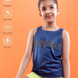 Pine Active Skin Friendly & Breathable Sleeveless Sports T-Shirt Text Print - Multicolor-image-47