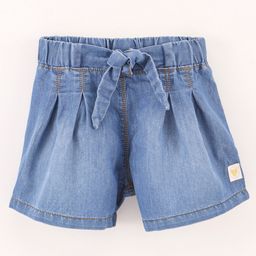 Little Kangaroos Mid Thigh Length Washed Denim Shorts - Light Blue-image-69