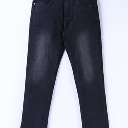 Pine Kids Cotton Rich Full Length Stretchable Denim with Adjustable waist band - Black-image-55