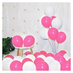 Zyozi Pink & White Metallic Balloons with Ribbon for Birthday Baby Shower Party Decorations - Pack of 52-image-79