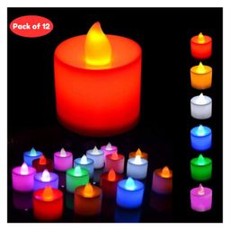Bubble Trouble Flameless & Smokeless Led Tealight Candles Multicolor - Pack of 12-13