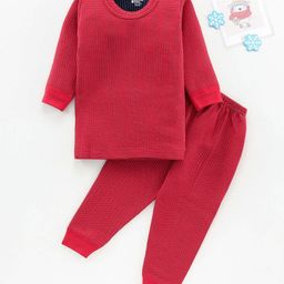 Bodycare Cotton Full Sleeves Thermal Set - Red-image-19